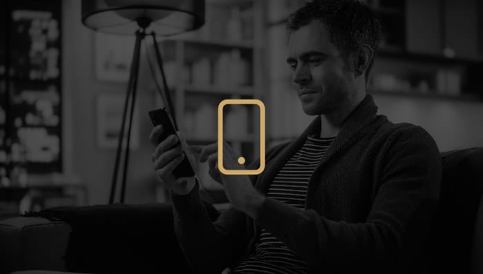 man browsing phone