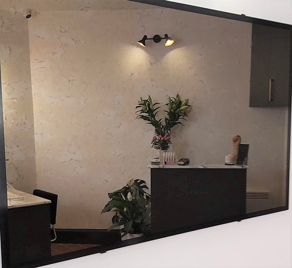 Framed antique mirror